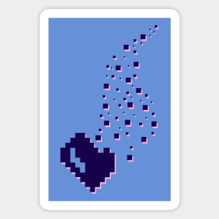 Dissolving pixel heart Magnet